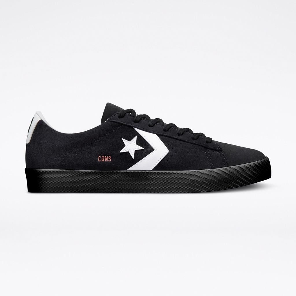 Converse รองเท้าผ้าใบ Pro Leather Vulc Pro Ox | Black/Black/White ( A01255CH2BKXX )