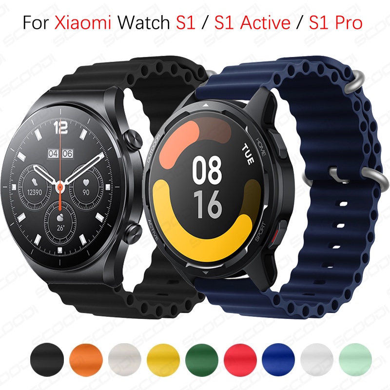 สายนาฬิกาข้อมือซิลิโคน หัวเข็มขัดโลหะ สําหรับ Xiaomi MI Watch S1 Active MI Watch Color sport 2