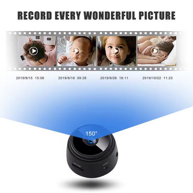 A9 กล้องวงจรปิดไร้สาย ขนาดเล็ก 1080P HD Ip เวอร์ชั่นกลางคืน รักษาความปลอดภัยด้วยเสียง