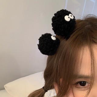 Funny Little Black Briquette Knock Cute Plush Cartoon Hair Clip Cute Girls Hundred with Side Clip Bangs Clip Hair Accessories