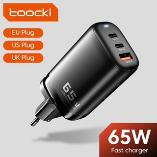 Toocki ที่ชาร์จเร็ว Type C 65W ปลั๊ก US EU UK PD4.0 QC3.0 หลายพอร์ต สําหรับ Samsung Huawei