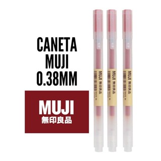 ปากกา Muji ของแท้ 0.38 มม. สีแดง 3 หน่วย