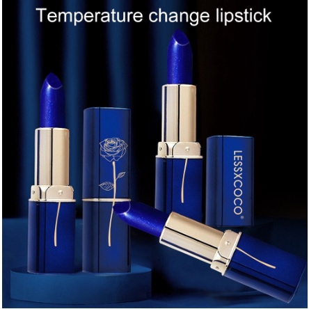 Lessxcoco 🧨ลิปเปลี่ยนสีตามอุณภูมิ ติดทน24ชม. ลิปสติกสีน้ำเงินเปลี่ยนสีตามอุณภูมิ