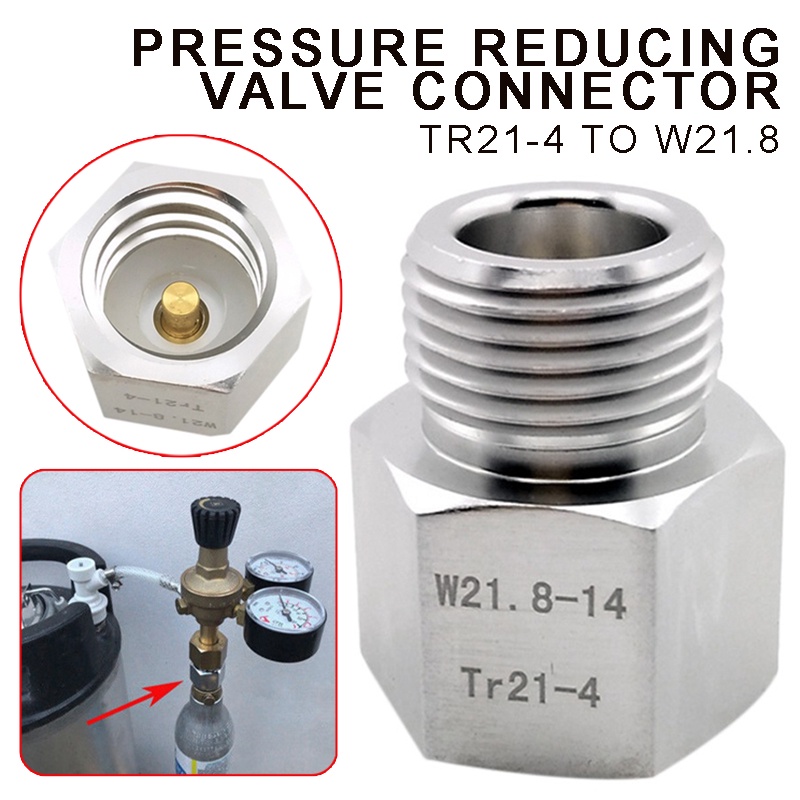 Tr21-4 ถึง W21.8 Soda Stream CO2 Regulator Carbonator ตลับหมึกอะแดปเตอร์กระบอก