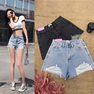 LiZA Jeans กางเกงยีนส์ขาสั้นเอวสูง