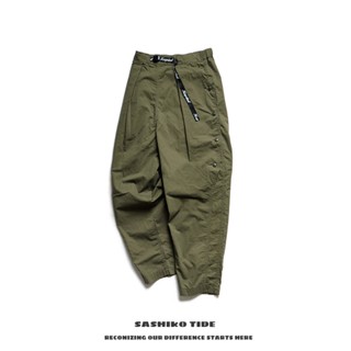 E893 21SS KAPITAL flat and macro Japanese style loose tapered army green buckle military style casual trousers