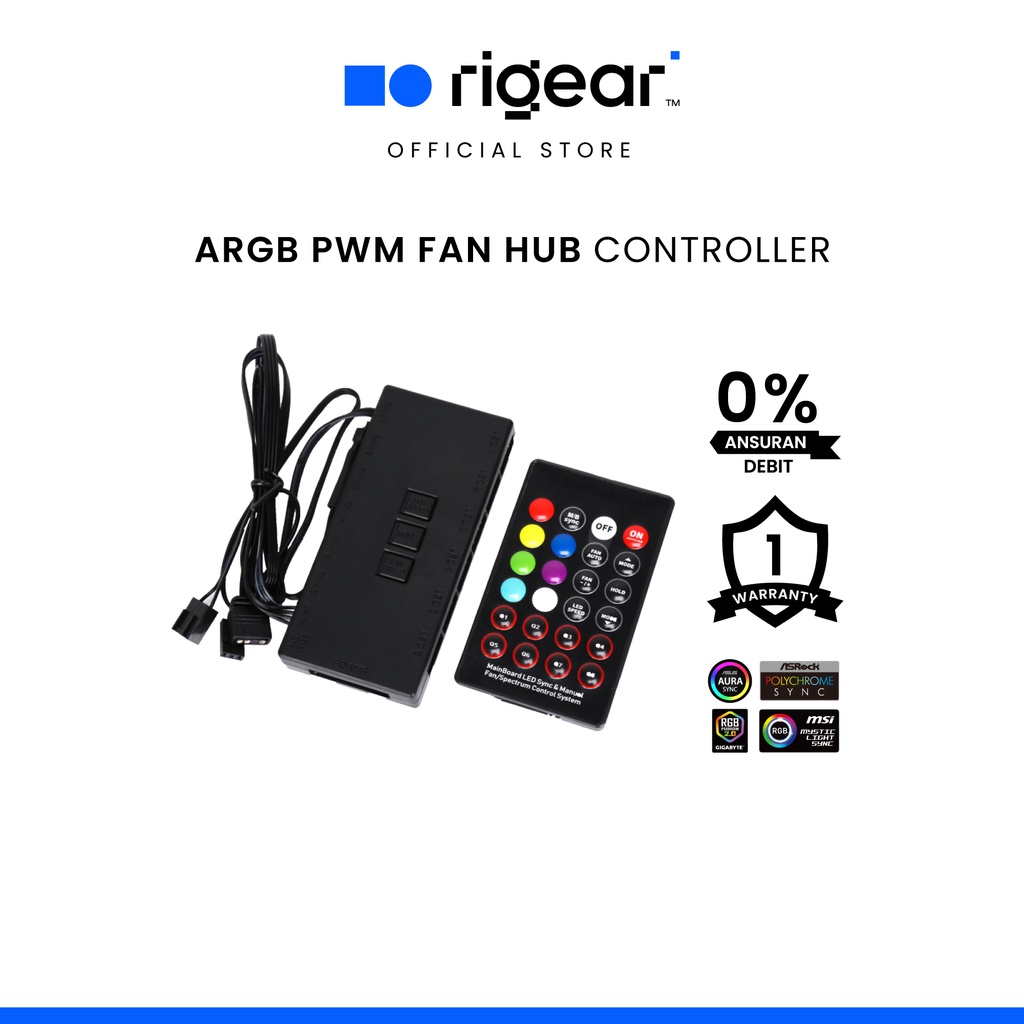 RIGEAR ARGB PWM Fan Hub & Controller
