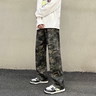 กางเกงขายาวลายทหาร camo pants กางเกงลายทหาร y2k สตรีท มาใหม่