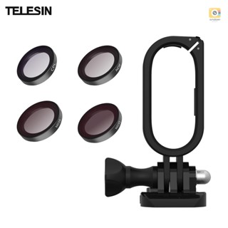 Telesin ชุดฟิลเตอร์กล้อง พร้อมฟิลเตอร์ 4 ชิ้น (CPL + ND8 + ND16 + ND32) และกรอบป้องกันกล้อง วัสดุ ABS + PC พร้อมฐานสกรูยาว แบบเปลี่ยน สําหรับกล้อง Insta360 GO2