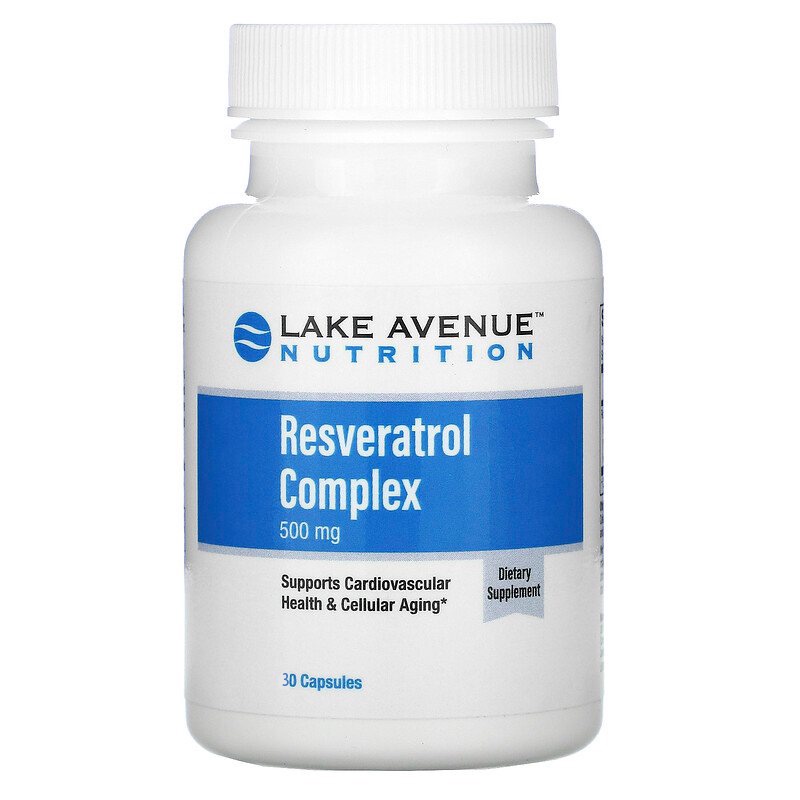 &lt; พร้อมส่ง&gt; Resveratrol Complex, 500 mg, 30 Capsules, Lake Avenue Nutrition