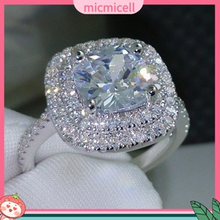 (micmicell) เครื่องประดับ แหวนประดับ Topaz ทรงสี่เหลี่ยม สำหรับผู้หญิง