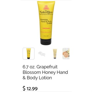 Naked bee hand &amp; body lotion grapefruit blossom honey ขนาด 6.7 oz ของอยู่ไทย พร้อมส่ง