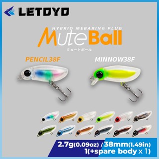 Letoyo เหยื่อตกปลาเทราท์ พลาสติกนิ่ม ไร้เสียง Minnow38F Pencil38F 38 มม. 2.7 กรัม