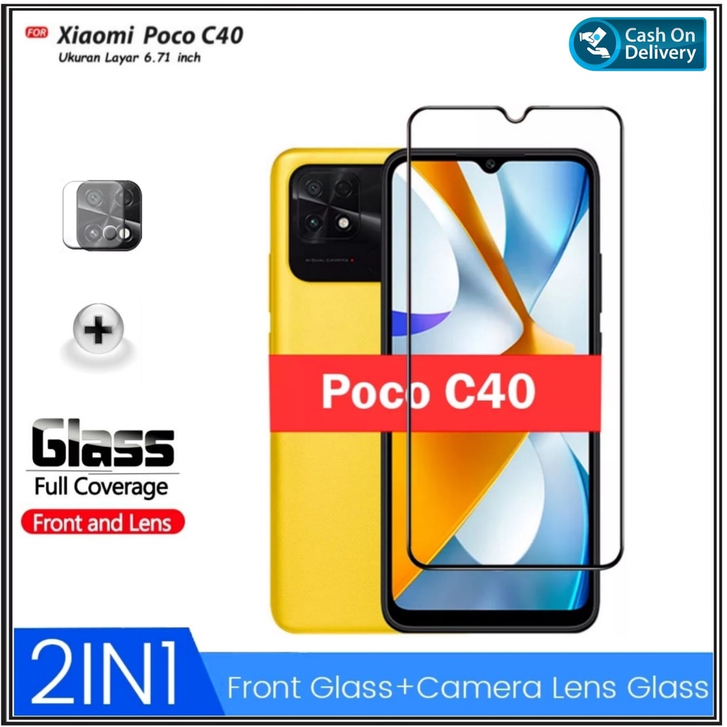 Riyanali_Shop 2IN1 PACKAGE Full Cover Tempered Glass Poco M4 Pro 4G, M4 Pro 5G, M3 Pro 5G, M5, M5S, 