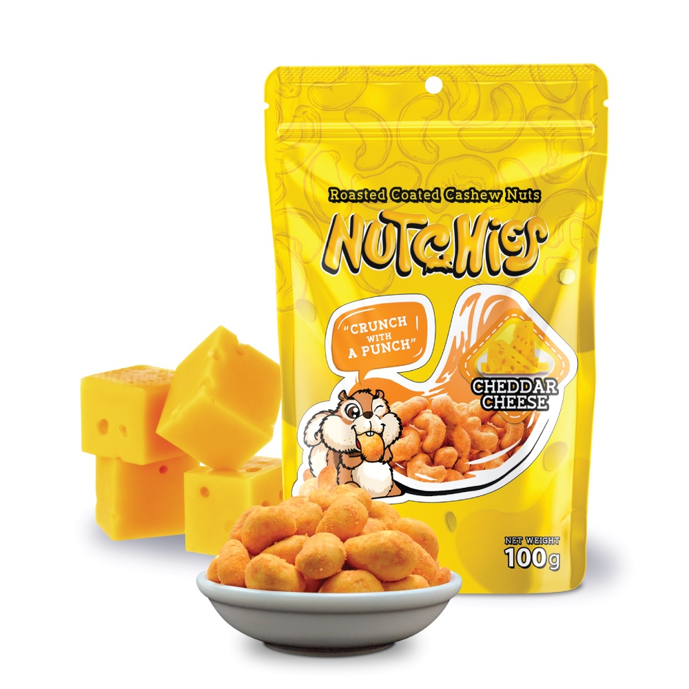 นัทชี่ส์ รสเชสดาร์ชีส เม็ดมะม่วงหิมพานต์อบกรอบปรุงรส 100g | Nutchies Cheddar Cheese Flavor 100g