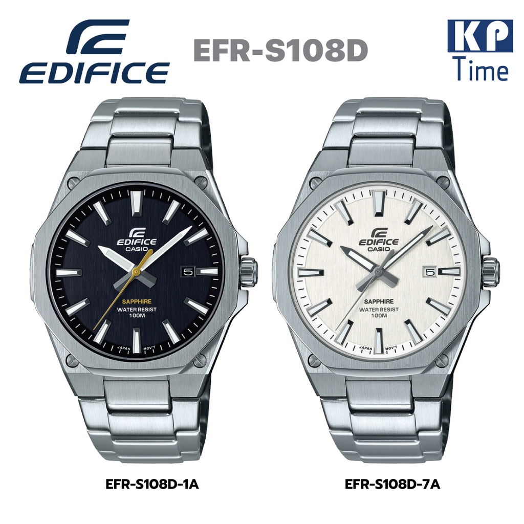 Casio Edifice Sapphire นาฬิกาข้อมือผู้ชาย รุ่น EFR-S108D ของแท้ประกันศูนย์ CMG