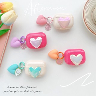 เคสหูฟัง รูปหัวใจ พร้อมพวงกุญแจ สีแคนดี้ สําหรับ airpods pro gen 2 1 2 3 pro