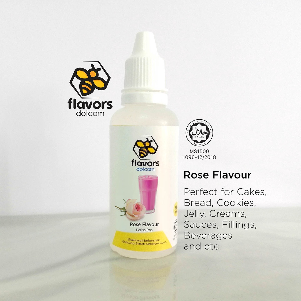 [HALAL] รส Dotcom Food Flavouring - Rose Emulco (45g) / Rose Flavour (40g)
