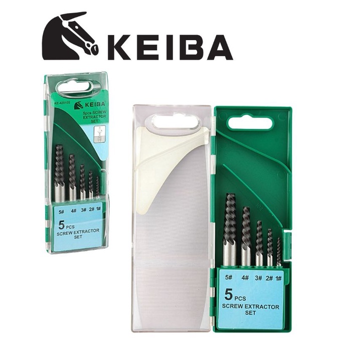 KEIBA​ KE-420105 ถอนเกลียวซ้าย​ 5ตัวชุด​ KE-SE-05 ตัวถอนเกลียว​ บ่งเกลียว