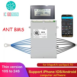 บอร์ดแบตเตอรี่ลิเธียม 10S เป็น 24S Smart 450A 300A 200A 50A ANT BMS Lipo lifepo4 20S 16S บลูทูธ