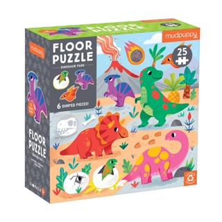 Mudpuppy - Floor Puzzle ลาย Dinosaur Park จิ๊กซอว์ชิ้นใหญ่ แบบ oversize 25 ชิ้น