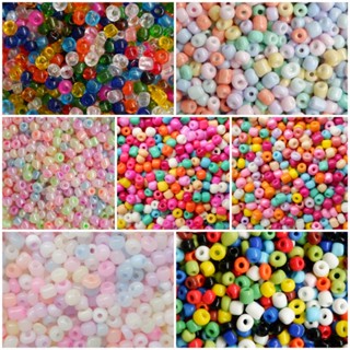 (พร้อมส่ง) ลูกปัดเม็ดทราย ขนาด 3 mm / 4 mm บรรจุ 50 กรัม