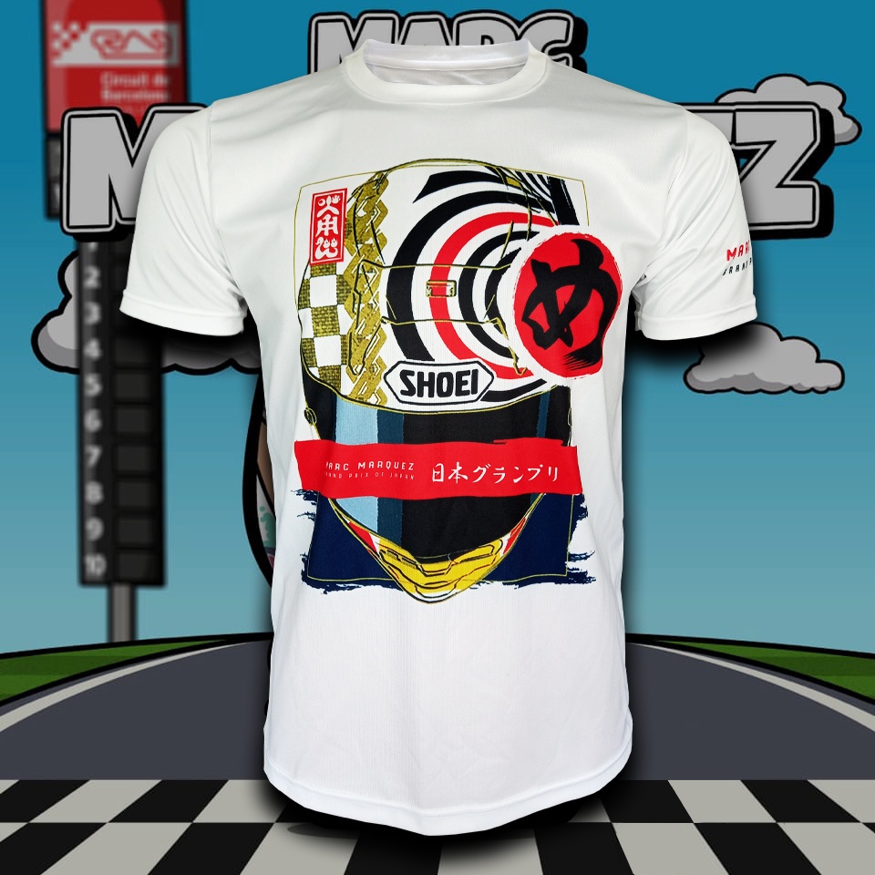 เสื้อยืดคอกลม โมโตจีพี สำหรับแฟนคลับ มาร์ก มาร์เกซ/grand prix of japan #MG0098 พิมพ์ลายทั้งตัว ไซส์ S-5XL