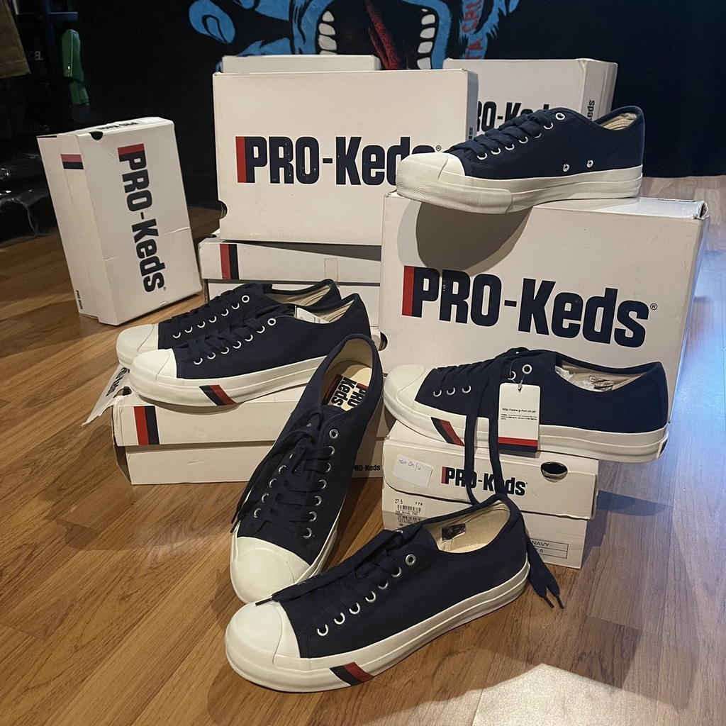 รองเท้าผ้าใบ เล่นสเก็ต โปรเคด ProKeds Court King Navy & Royal Plus Vintage รับประกันของแ