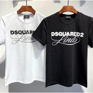 เสื้อยืดผู้ชาย 2022 คลาสสิก Dsuqred2 พิมพ์ตัวอักษรง่ายผู้ชายผู้หญิงคู่แขนสั้นเสื้อยืดผ้าฝ้ายรถจักรยานยนต์เสื้อยืดลําลอง