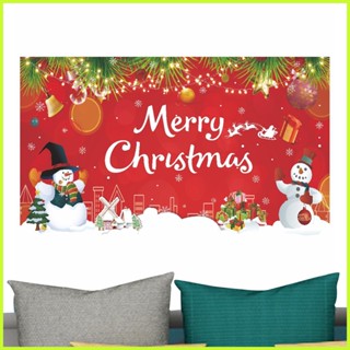 Merry Christmas Banner Santa Snowman Christmas Tree Photography Background Christmas Banner Sign Hanging pieth pieth