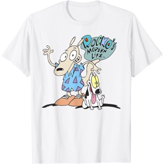 Rockos Modern Life Rocko And Spunky Logo Portrait T-Shirt - Mens T-Shirt