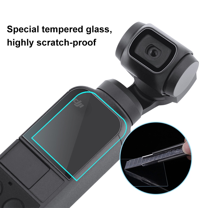 Puluz HD กระจกนิรภัย ป้องกันเลนส์ + ฟิล์มหน้าจอ สําหรับ DJI OSMO Pocket 2/1 Gimbal ป้องกันหน้าจอ