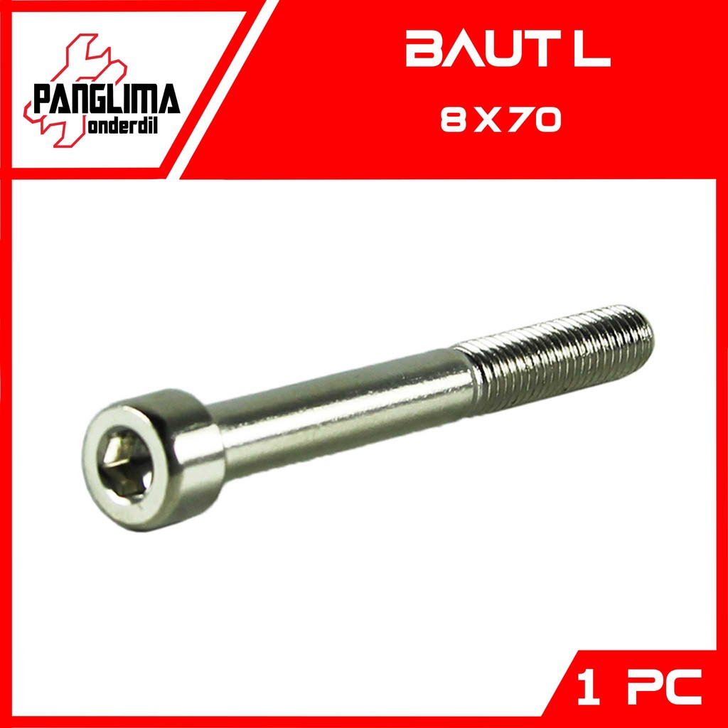 L Bolt-Bolt L6 M8x70-8x70-M 8 x 70 Key-K 6 P-Pitch 1.25