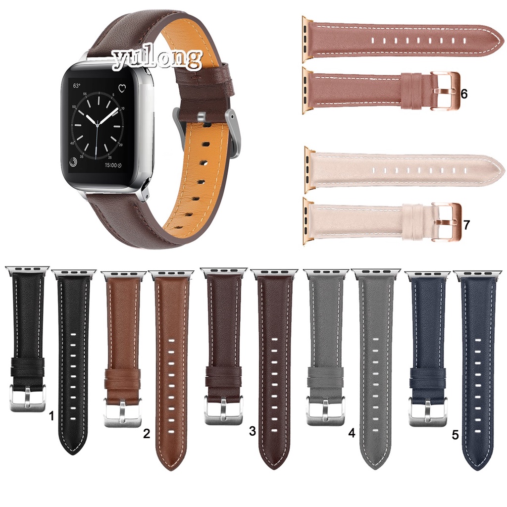 สายนาฬิกาข้อมือหนังแท้ หรูหรา คุณภาพสูง สําหรับ Apple watch Ultra 49 มม. series 8 7 6 5 4 3 2 1 iWatch 45 มม. 41 มม. 44 มม. 40 มม. 42 มม. 38 มม.