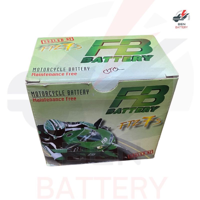 แบตเตอรี่ ยี่ห้อ FB รุ่น FTZ7S แบตแห้ง สำหรับใส่รถมอเตอร์ไซค์ ราคา 900 บาท