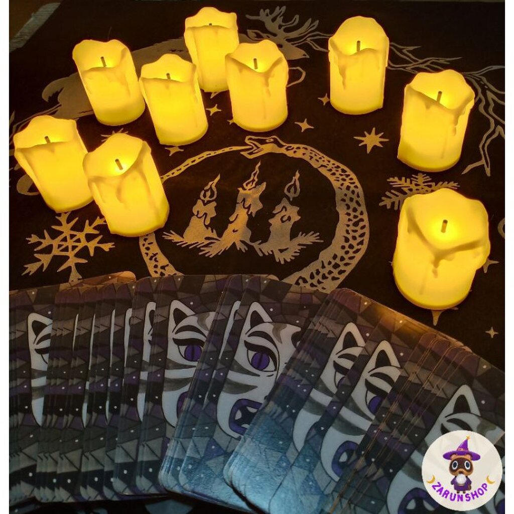 เทียนไฟ LED ไฟตกแต่ง เทียนไฟแต่งโต๊ะไพ่ยิปซี ไพ่ทาโรต์ (พร้อมส่ง ) เทียนปลอมมีไฟ