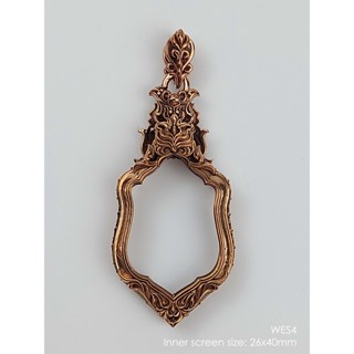 WES4Bronze Wessuwan amulet casing 26x40mm จี้ กรอบพระ บรอนซ์ ท้าวม่อนกุเวร