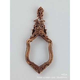 WES4Bronze Wessuwan amulet casing 26x40mm จี้ กรอบพระ บรอนซ์ ท้าวม่อนกุเวร