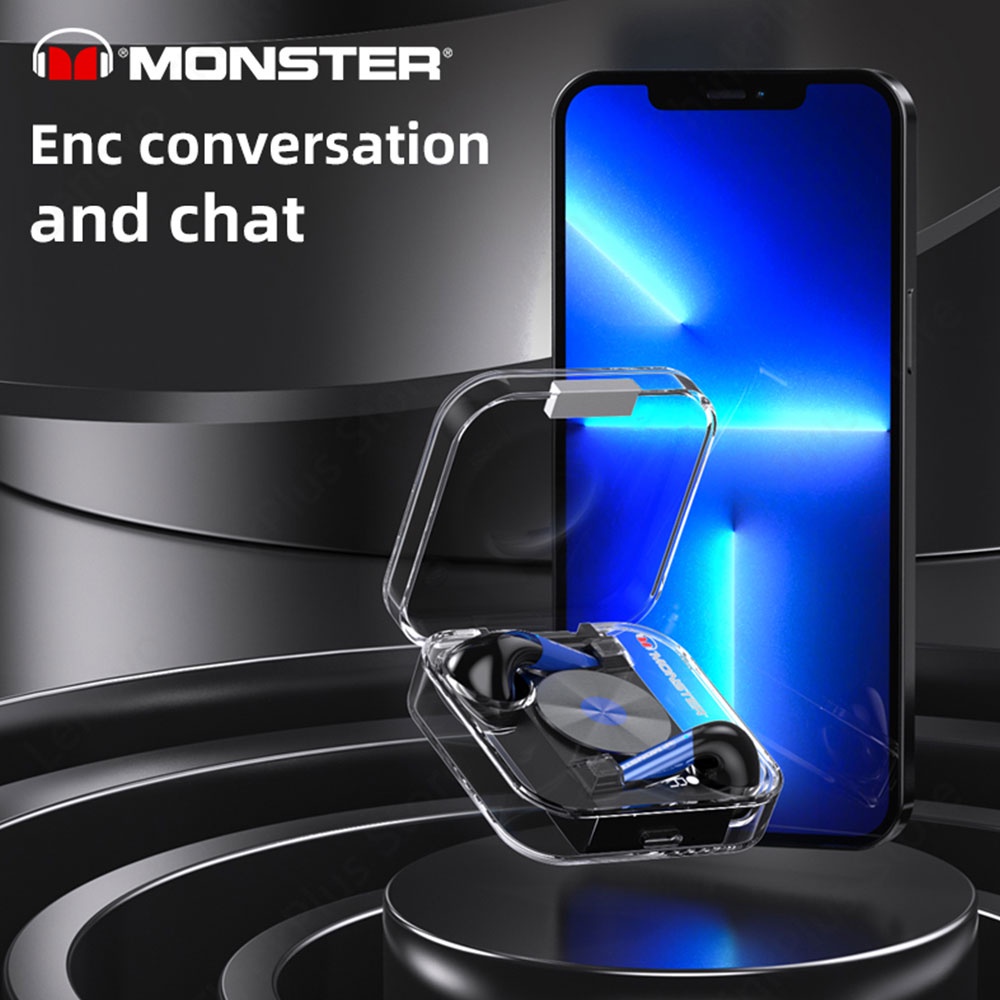Monster XKT01 หูฟังบลูทูธ 5.2 ชิปลดเสียงรบกวน เชื่อมต่อเร็ว สําหรับเล่นเกม