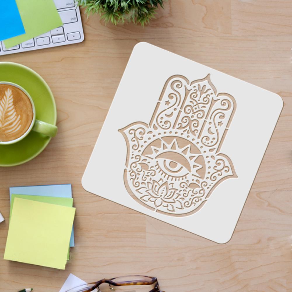 แม่แบบพลาสติก ลายฉลุ 300x300 มม. ใช้ซ้ําได้ สําหรับวาดภาพ บนกระดาษ ผนัง เฟอร์นิเจอร์ พื้นไม้ 1 ชิ้น