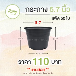 กระถางต้นไม้ กระถางพลาสติก 5.7 นิ้ว สีดำ แพ็ค 50 ใบ