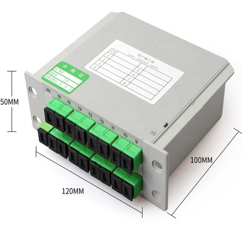 Fiber optic PLC Splitter 1*16 Optical Splitter SC/APC box splitter  1X16 Fiber Optic FTTH Splitter B