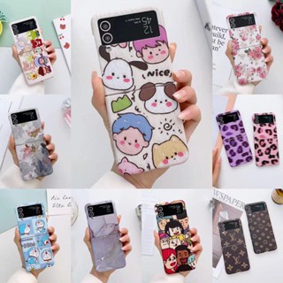 เคสโทรศัพท์มือถือแบบแข็ง กันกระแทก ลายภาพวาดสีน้ํามัน รูปดอกไม้ หินอ่อน สําหรับ Samsung Galaxy Z Flip 3 5G Galaxy Z Flip 4 PC