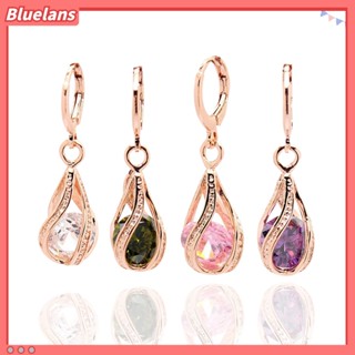 (bluelans) เครื่องประดับแฟชั่นสตรีต่างหูระย้าจี้หยดน้ํา cubic zirconia