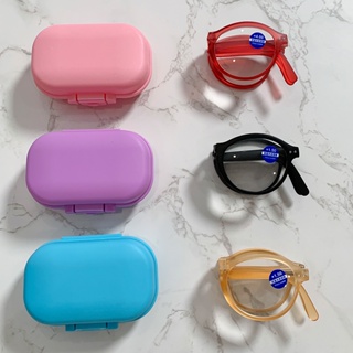 1238 แว่นตาอ่านหนังสือ แบบพกพา พร้อมเคสเลนส์ ป้องกันรังสียูว…