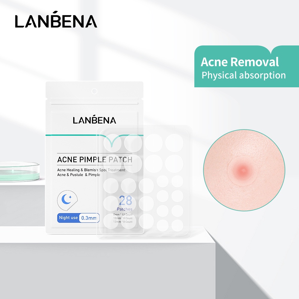 LANBENA แผ่นแปะสิว รักษาสิว 25 ชิ้น สูตรกลางคืน 28 ชิ้น ดูแลผิวหน้าสิว ...