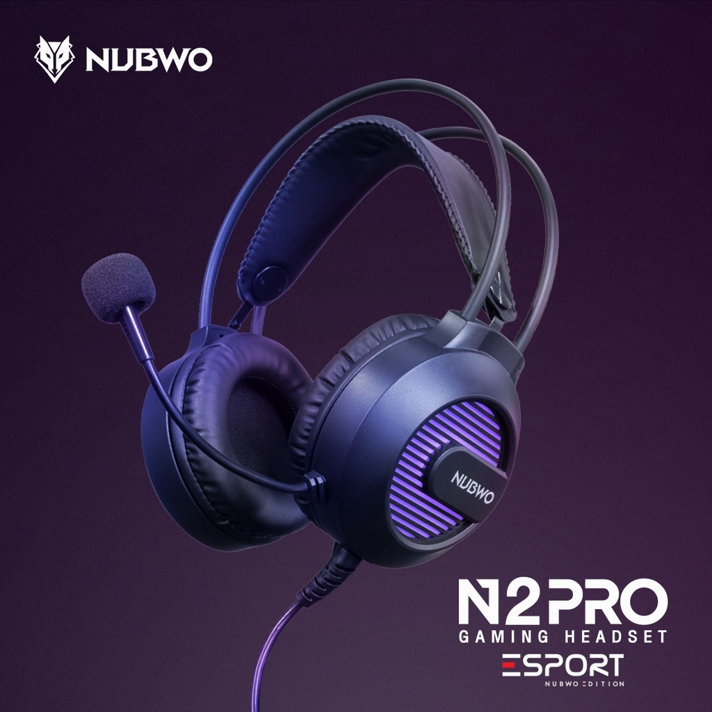 Nubwo N2 Pro Headset Gaming หูฟังเกมมิ่ง หูฟัง Stereo หูฟังคอม มีไฟ LED 7 สี