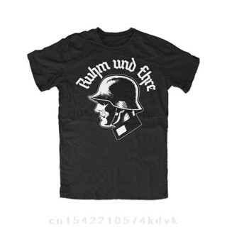 เสื้อยืดไม่ต้องรีด เสื้อเชิ้ตผู้ชาย Ruhm Und Ehre Wehrmacht Ww2 Deutschland Reichsadler Neu Schwarz Tee เสื้อเชิ้ตกราฟิก