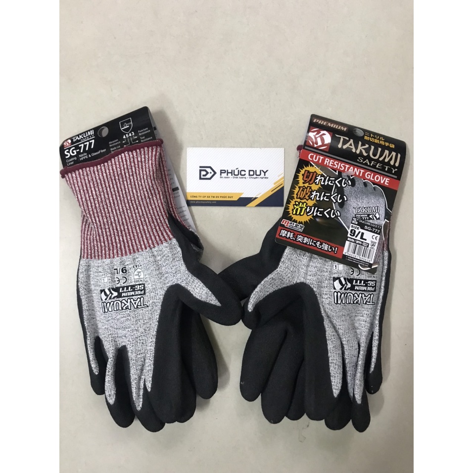 TAKUMI SG-777 ถุงมือกันบาดระดับ 5 - ผลิตภัณฑ์ของแท้ GUARANTEEED!