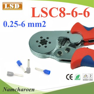 ..คีมย้ำหางปลา คอร์ทเอ็นด์ LSD LSC8-6-6 HSC8-6-6 แบบหกเหลี่ยม ขนาด 0.25-6 sq.mm AWG 24-10 รุ่น LSD-LSC8-6-6 NC